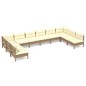 vidaXL Muebles de jardín 10 pzas y cojines madera de pino marrón miel vidaXL Muebles de jardín 10 pzas y cojines madera de pino marrón miel