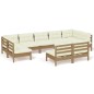 vidaXL Muebles de jardín 9 pzas y cojines madera de pino marrón miel vidaXL Muebles de jardín 9 pzas y cojines madera de pino marrón miel