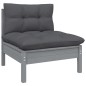 vidaXL Muebles de jardín 13 pzas y cojines gris madera maciza de pino vidaXL Muebles de jardín 13 pzas y cojines gris madera maciza de pino