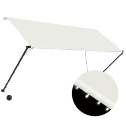 vidaXL Toldo retráctil con LED color crema 250x150 cm