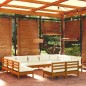 vidaXL Muebles de jardín 11 pzas y cojines madera de pino marrón miel vidaXL Muebles de jardín 11 pzas y cojines madera de pino marrón miel