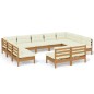 vidaXL Muebles de jardín 11 pzas y cojines madera de pino marrón miel vidaXL Muebles de jardín 11 pzas y cojines madera de pino marrón miel