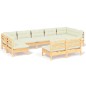 vidaXL Muebles de jardín 9 pzas y cojines madera maciza de pino crema vidaXL Muebles de jardín 9 pzas y cojines madera maciza de pino crema