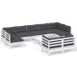 vidaXL Muebles de jardín 10 pzas con cojines blanco madera maciza pino vidaXL Muebles de jardín 10 pzas con cojines blanco madera maciza pino