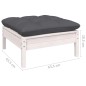 vidaXL Muebles de jardín 10 pzas con cojines blanco madera maciza pino vidaXL Muebles de jardín 10 pzas con cojines blanco madera maciza pino
