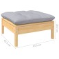 vidaXL Muebles de jardín 14 pzas y cojines gris madera maciza de pino