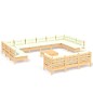 vidaXL Muebles de jardín 14 piezas y cojines madera de pino crema vidaXL Muebles de jardín 14 piezas y cojines madera de pino crema