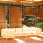 vidaXL Muebles de jardín 7 piezas cojines madera de pino color crema vidaXL Muebles de jardín 7 piezas cojines madera de pino color crema