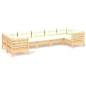 vidaXL Muebles de jardín 7 piezas cojines madera de pino color crema vidaXL Muebles de jardín 7 piezas cojines madera de pino color crema