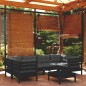 vidaXL Muebles de jardín 7 pzas con cojines negro madera de pino vidaXL Muebles de jardín 7 pzas con cojines negro madera de pino