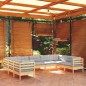 vidaXL Juego de muebles de jardín 9 pzas y cojines madera de pino gris vidaXL Juego de muebles de jardín 9 pzas y cojines madera de pino gris