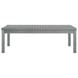 vidaXL Mesa de centro de madera maciza de acacia gris 100x50x33 cm