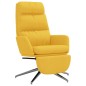vidaXL Sillón de relax con reposapiés de tela amarillo mostaza