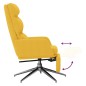 vidaXL Sillón de relax con reposapiés de tela amarillo mostaza