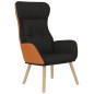 vidaXL Sillón de relax con taburete tela y cuero sintético negro