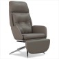 vidaXL Sillón de relax y reposapiés cuero auténtico y sintético gris vidaXL Sillón de relax y reposapiés cuero auténtico y sintético gris