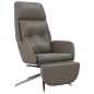 vidaXL Sillón de relax y reposapiés cuero auténtico y sintético gris vidaXL Sillón de relax y reposapiés cuero auténtico y sintético gris
