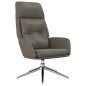 vidaXL Sillón de relax y reposapiés cuero auténtico y sintético gris vidaXL Sillón de relax y reposapiés cuero auténtico y sintético gris