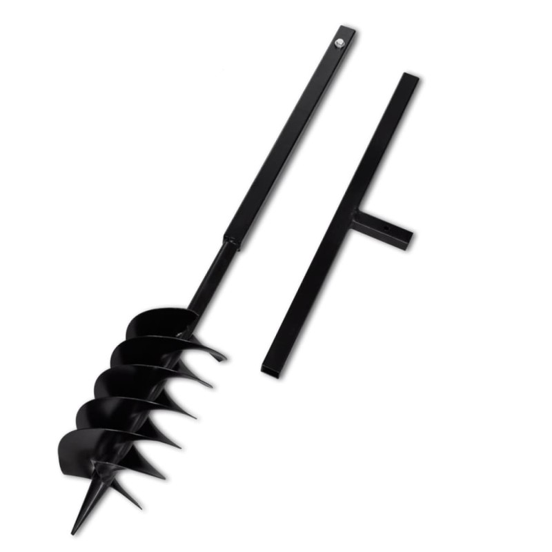 Taladro Negro De Tierra De Acero Con Mango 150 mm Tres Espirales Taladro Negro De Tierra De Acero Con Mango 150 mm Tres Espirales
