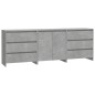 vidaXL Aparador de 3 piezas madera manufacturada gris hormigón