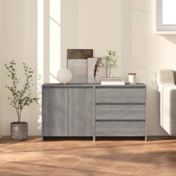 vidaXL Aparador de 2 piezas madera manufacturada gris Sonoma