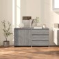 vidaXL Aparador de 2 piezas madera manufacturada gris Sonoma