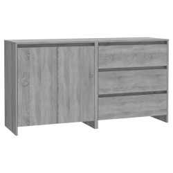 vidaXL Aparador de 2 piezas madera manufacturada gris Sonoma