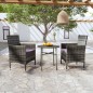 vidaXL Juego de comedor para jardín 3 piezas ratán sintético gris vidaXL Juego de comedor para jardín 3 piezas ratán sintético gris