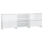 vidaXL Aparador de 3 piezas madera manufacturada blanca brillante vidaXL Aparador de 3 piezas madera manufacturada blanca brillante