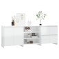 vidaXL Aparador de 3 piezas madera manufacturada blanca brillante vidaXL Aparador de 3 piezas madera manufacturada blanca brillante