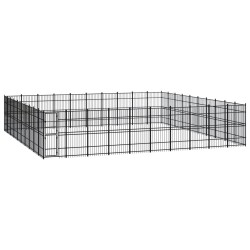 vidaXL Perrera de exterior de acero 92,16 m²