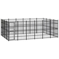 vidaXL Perrera de exterior de acero 22,12 m²