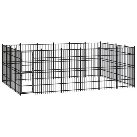vidaXL Perrera de exterior de acero 22,12 m²