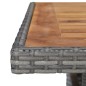 vidaXL Mesa comedor para jardín ratán sintético madera de acacia gris