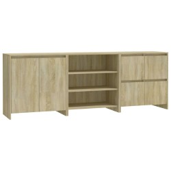 vidaXL Aparador de 3 piezas madera manufacturada color roble Sonoma