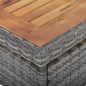 vidaXL Mesa comedor para jardín ratán sintético madera de acacia gris