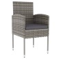 vidaXL Juego de comedor jardín 3 piezas ratán sintético gris antracita
