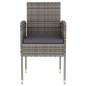 vidaXL Juego de comedor jardín 3 piezas ratán sintético gris antracita