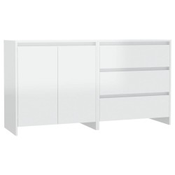 vidaXL Aparador de 2 piezas madera manufacturada blanca brillante