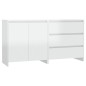 vidaXL Aparador de 2 piezas madera manufacturada blanca brillante vidaXL Aparador de 2 piezas madera manufacturada blanca brillante