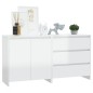 vidaXL Aparador de 2 piezas madera manufacturada blanca brillante vidaXL Aparador de 2 piezas madera manufacturada blanca brillante