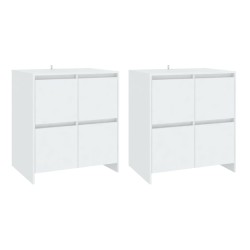 vidaXL Aparadores 2 unidades madera contrachapada blanco 70x41x75 cm