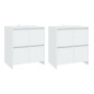 vidaXL Aparadores 2 unidades madera contrachapada blanco 70x41x75 cm