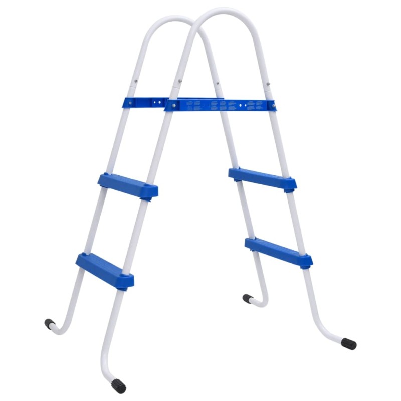 vidaXL Escalera para piscina acero azul y blanco 84 cm vidaXL Escalera para piscina acero azul y blanco 84 cm