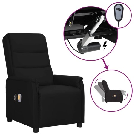 vidaXL Sillón de masaje eléctrico cuero sintético negro