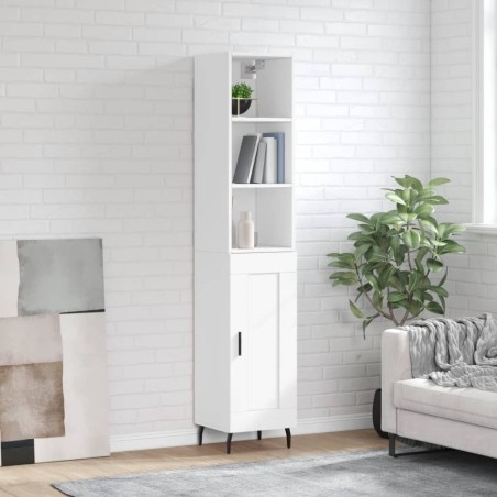 vidaXL Aparador alto madera contrachapada blanco 34,5x34x180 cm