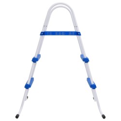 vidaXL Escalera para piscina acero azul y blanco 84 cm