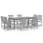 vidaXL Juego de comedor para jardín 9 piezas madera maciza acacia gris vidaXL Juego de comedor para jardín 9 piezas madera maciza acacia gris