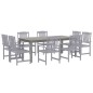 vidaXL Juego de comedor para jardín 9 piezas madera maciza acacia gris vidaXL Juego de comedor para jardín 9 piezas madera maciza acacia gris