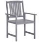 vidaXL Juego de comedor para jardín 9 piezas madera maciza acacia gris vidaXL Juego de comedor para jardín 9 piezas madera maciza acacia gris